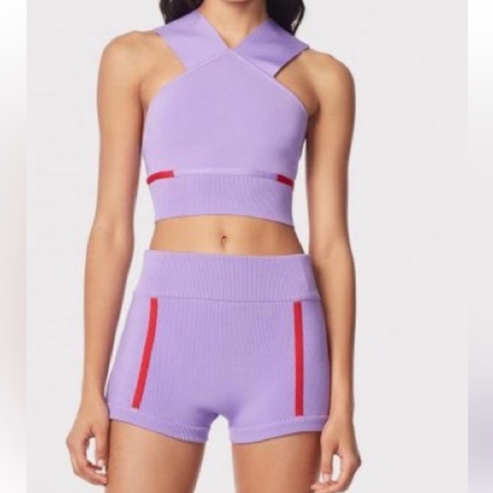 Herve Leger short set. Brand new with tags. Small top. Medium bottom.